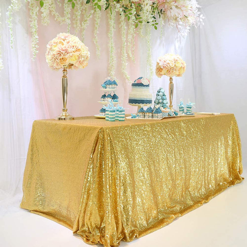 55x55 Gold Sequin Tablecloth - Wedding Party Decor Overlay