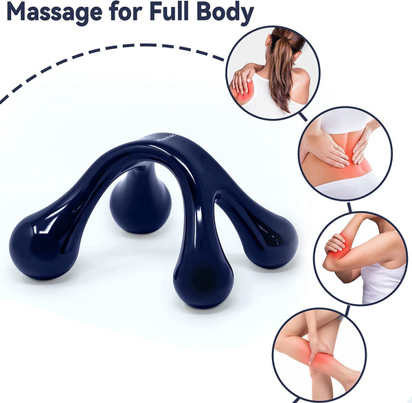 Manual Massage Tools, Pressure Point Massage Tool Gifts Set for Women, Manual Back Massager for Back Pain, Gifts for Mom Dad, Navy