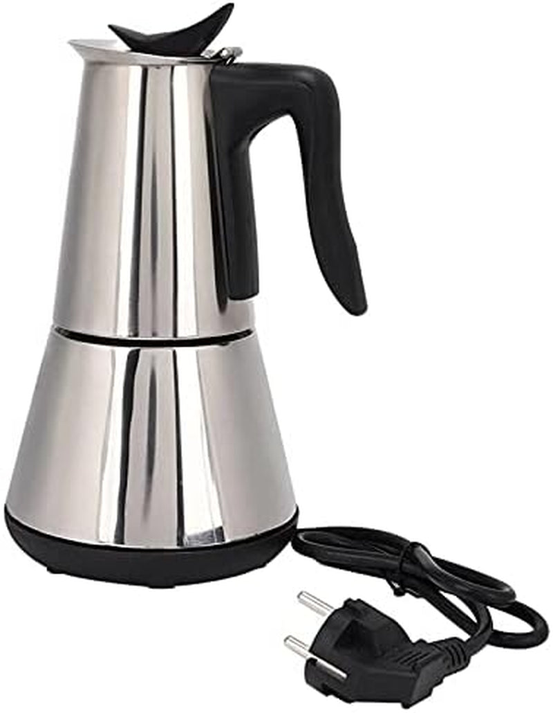 RSSK Electric Moka Coffee Pot Espresso Italian Coffee Maker 6 Cups Percolator Coffee Pot Electric Stainless Steel Classic Cafe Maker