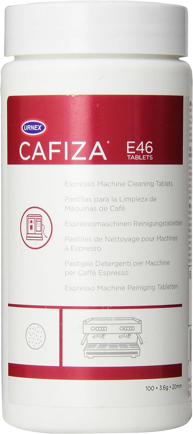 Urnex Cafiza Professional Espresso Machine Cleaning Tablets, 100 Count