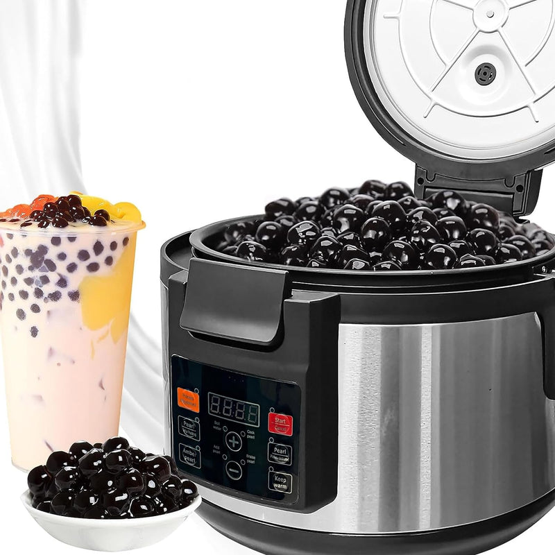 Yovtekc Commercial Tapioca Pearl Cooker, 16L Boba Bubble Tea Cooker, Non-Stick Boba Pearl Maker with Button Control Panel for Bubble Boba Tea Sago Pearl Milk Tea, 2200W 110V