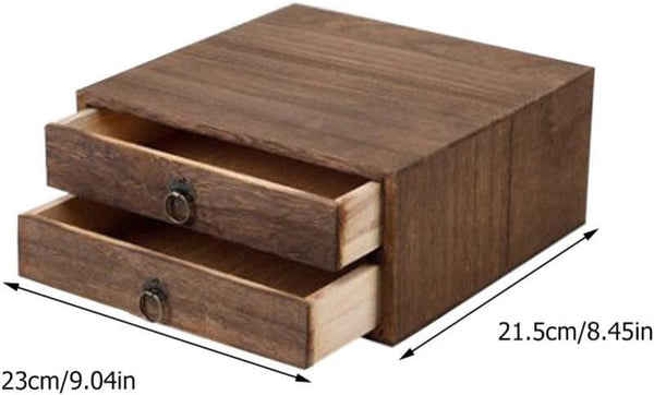 Cabilock 1 Set Drawer Tea Box Loose Tea Jewelry Holder Bamboo Jewelry Organizer Retro Tea Containers Wood Drawer Cube Storganizer Storage Drawers Coffee Power Bin Wooden Packing Box Bulk