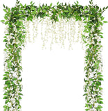 6Pcs Wisteria Garlands, Artificial Flowers Garland Total 43.2Ft Silk Fake Hanging Vines for Wedding Arch Decor, Home Garden Outdoor Ceremony Flower Arch Decorations
