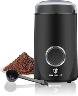 DR MILLS DM-7441 Coffee Grinder Electric,Coffee Bean Grinder,Spice Grinder,Blade & cup made with SUS304 stianlees steel (Black)