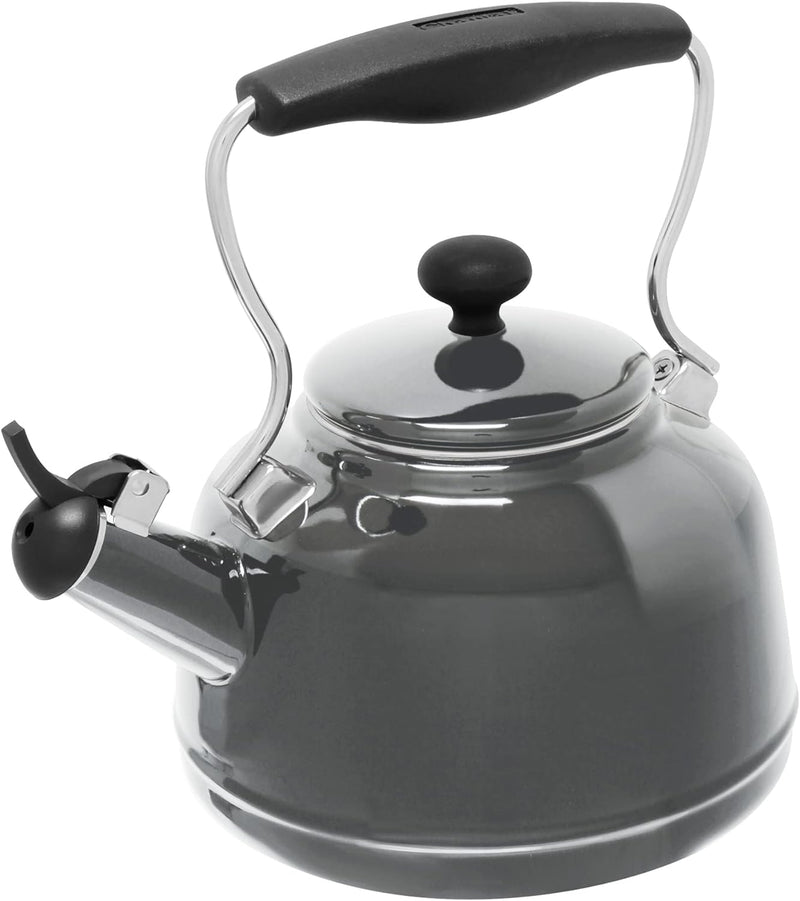 Chantal Tea Kettle, 1.7 QT, Vintage Series, Premium Enamel on Carbon Steel, Whistling, Even Heating & Quick Boil (Chili Red)