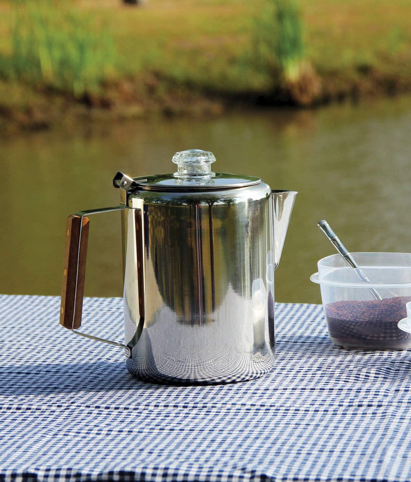 Texsport 9 Cup Stainless Steel Percolator Coffee Maker for Outdoor Camping