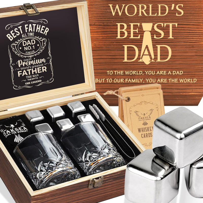 Gifts for Men Dad Husband, Father's Day Anniversary Birthday Gifts for Him Boyfriend, Stainless Steel Whiskey Glasses and Whiskey Stones Set, Cool Burbon Scotch Cocktail Set Gifts