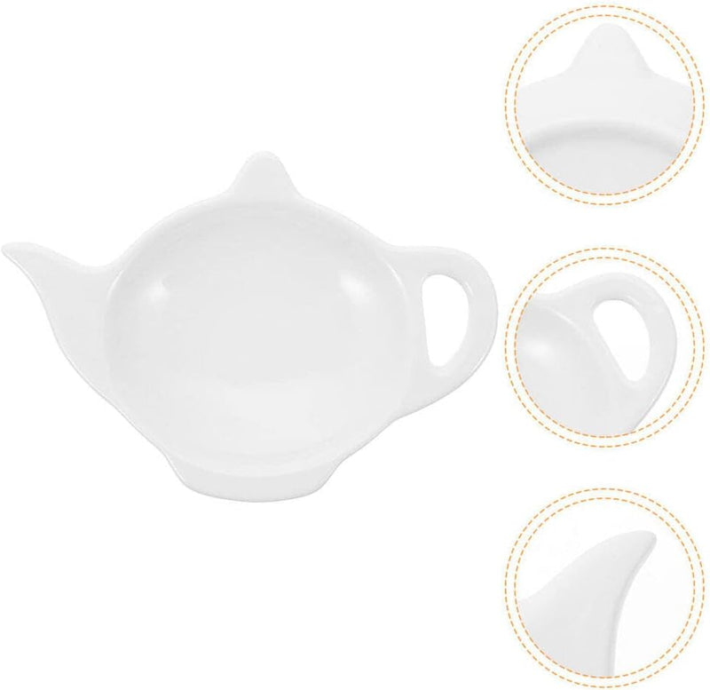 Zerodeko 2pcs Ceramic Tea Bag Saucer Mini Dessert Plate Dipping Dishes Decorative Tea Bag Coaster Tea Bag Rest Butter Seasoning Ceramic Tea Bag Coaster Sushi Ceramics White Vinegar Dish