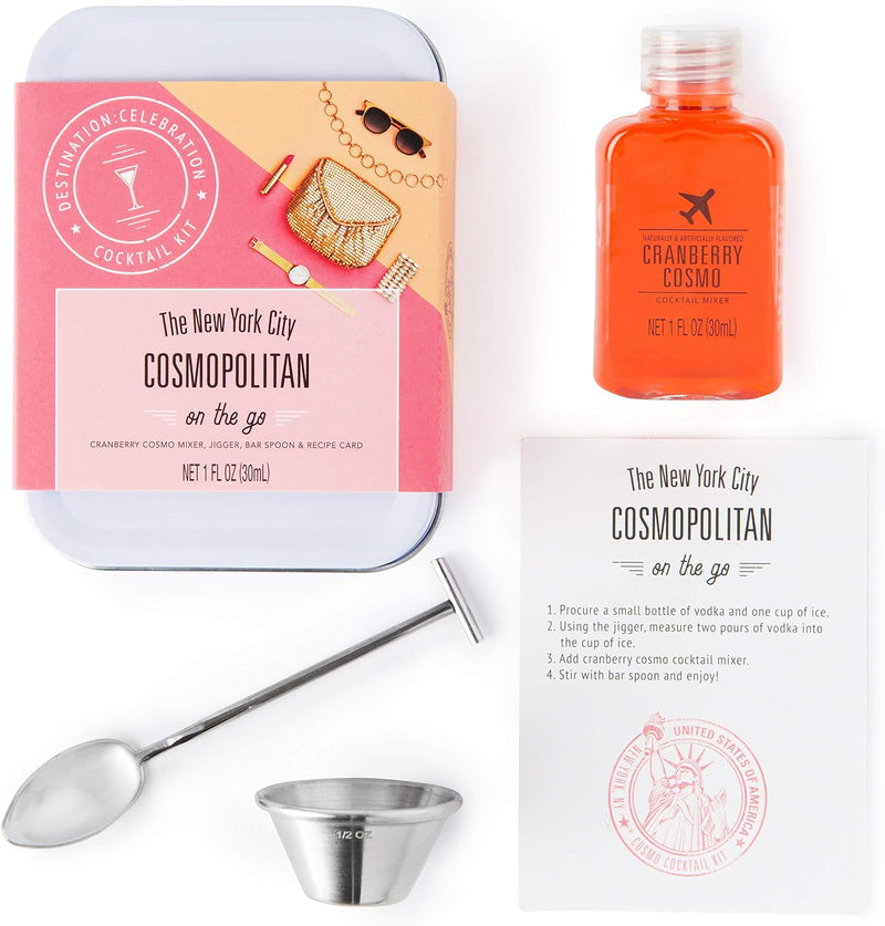 Thoughtfully Cocktails, Cocktail Kit Travel Tin Gift Set, Includes Classic Margarita Cocktail Mixer, Jigger, Bar Spoon and Recipe Card (Contains NO Alcohol)