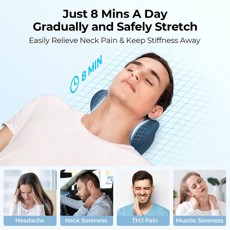 AUVON Neck Stretcher Joint-Developed with Therapists, Neck and Shoulder Relaxer with TCM Nodes and Exclusive Muscle Training, Cervical Traction Device for TMJ Pain Relief and Cervical Spine Alignment