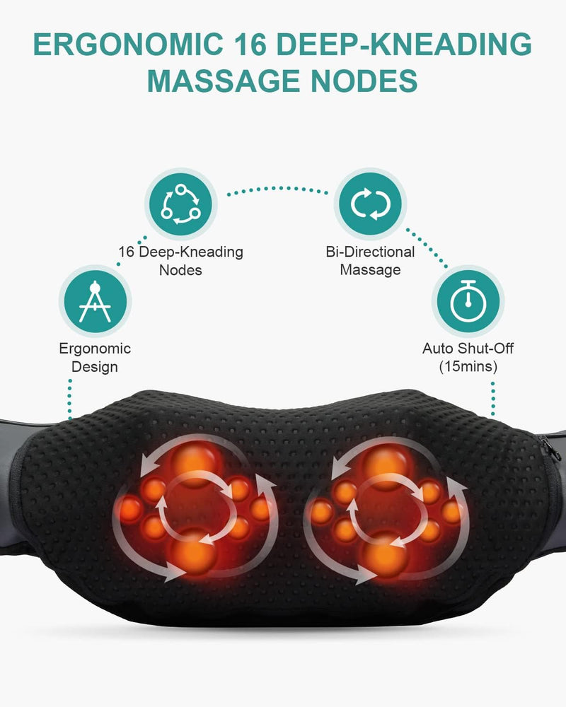 Nekteck Gray Foot Massager and NM03 Cordless Neck Massager Bundle