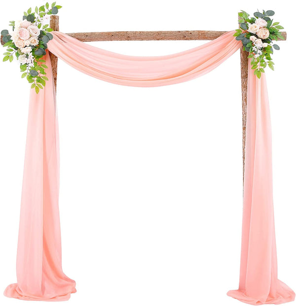 Blush Wedding Arch Draping Fabric - 28 X 19Ft Sheer Panel for Ceremony and Party Ceiling Decor