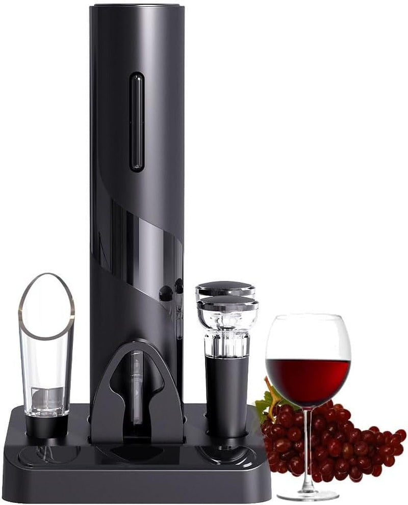 COKUNST Electric Wine Opener, Battery Operated Wine Bottle Openers with Foil Cutter, One-click Button Reusable Automatic Wine Corkscrew Remover for Wine Lovers Gift Home Kitchen Party Bar Wedding