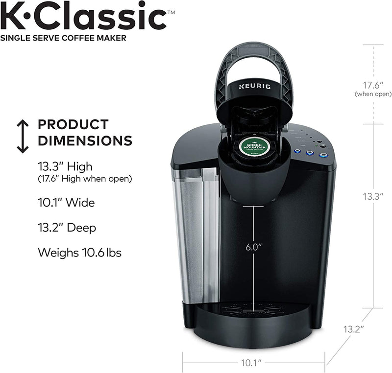 Keurig K-Classic Coffee Maker K-Cup Pod, Single Serve, Programmable, 6 to 10 oz. Brew Sizes, Black