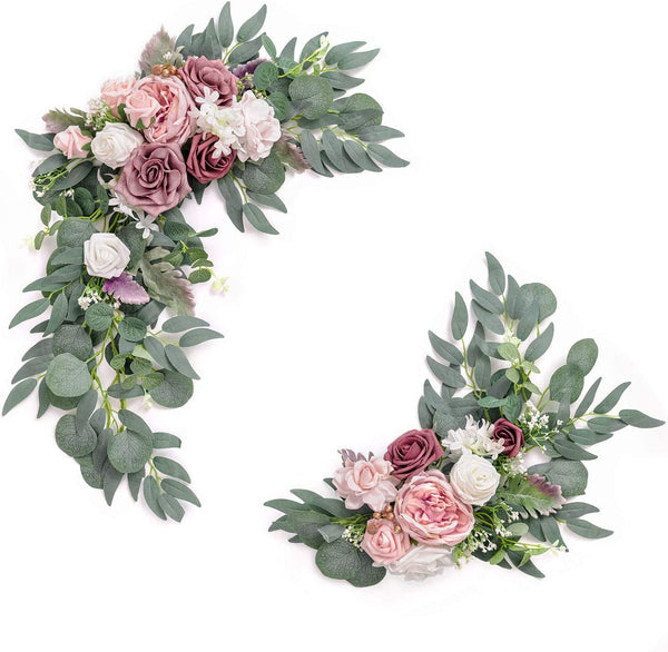 Wedding Sign Flower Swag Pack of 2 - Dusty Rose Theme Reception Decor