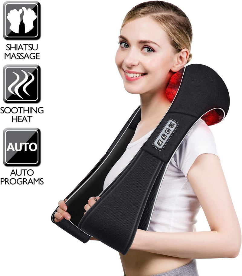 VIKTOR JURGEN Shiatsu Neck and Back Massager with Heat Deep Tissue Kneading Sports Recovery Massagers for Neck, Back, Shoulders, Foot, Relaxation Gifts for Him,Her,Women,Men