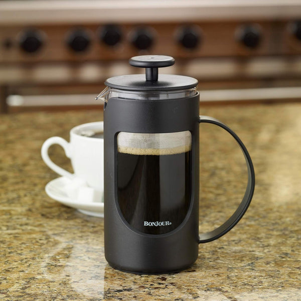 BonJour Ami-Matin Unbreakable French Press Coffee Maker, for Traveling, Camping, Everyday Use, 3-Cup/12.7 Ounce, Black