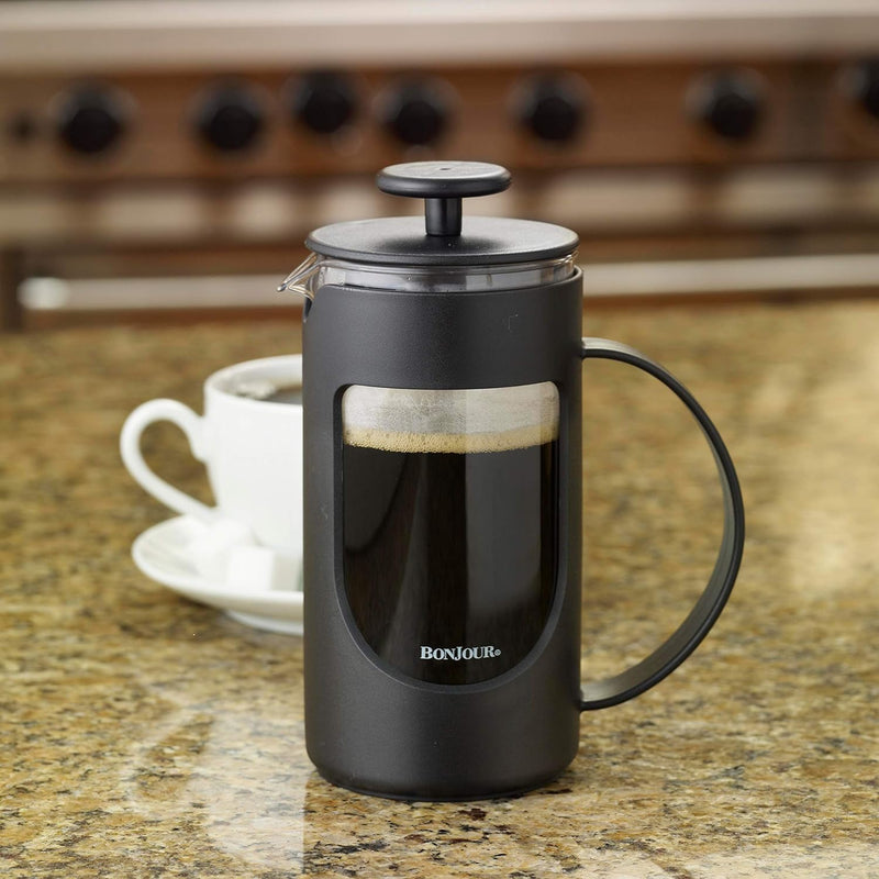 BonJour Ami-Matin Unbreakable French Press Coffee Maker, for Traveling, Camping, Everyday Use, 3-Cup/12.7 Ounce, Black