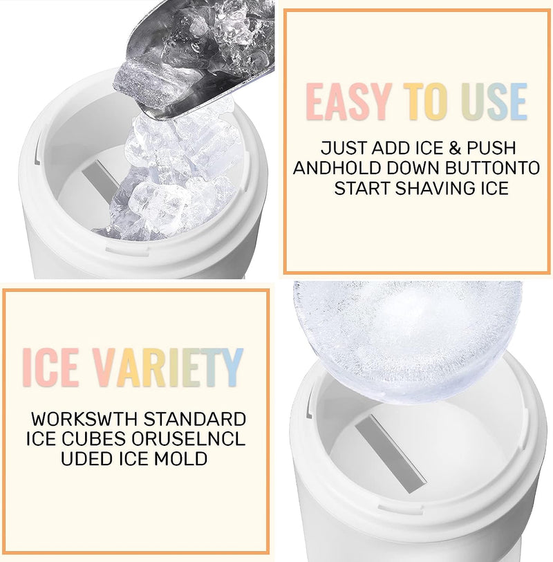 FILTA Shaved Ice Machines and Snow Cone Machine-Portable Ice Crusher and Shaved Ice Machine with Ice Cube Trays-BPA Free