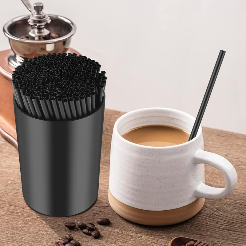 200 Pcs Black Coffee Stirrer and Holder Set Coffee Stir Sticks Coffee Stirrers Plastic Coffee Stir Stick Holder Black for Mixing Coffee Milk Cocktail Drinks Coffee Home Kitchen Party Supplies