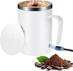 Jahy2Tech Self Stirring Coffee Mug Rechargeable Automatic Magnetic Mixing Cup with 2 Stir Bars,13 oz Electric Mixing Cup Auto Mixer Cup for Home Office Travel Coffee Milk Cocoa Best Gifts(Black)