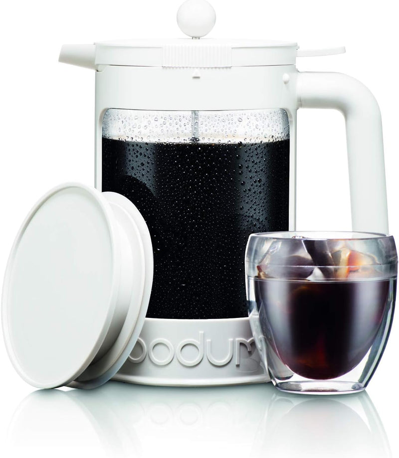 bodum Bean Cold Brew Coffee Maker, 51 Oz, Bright White