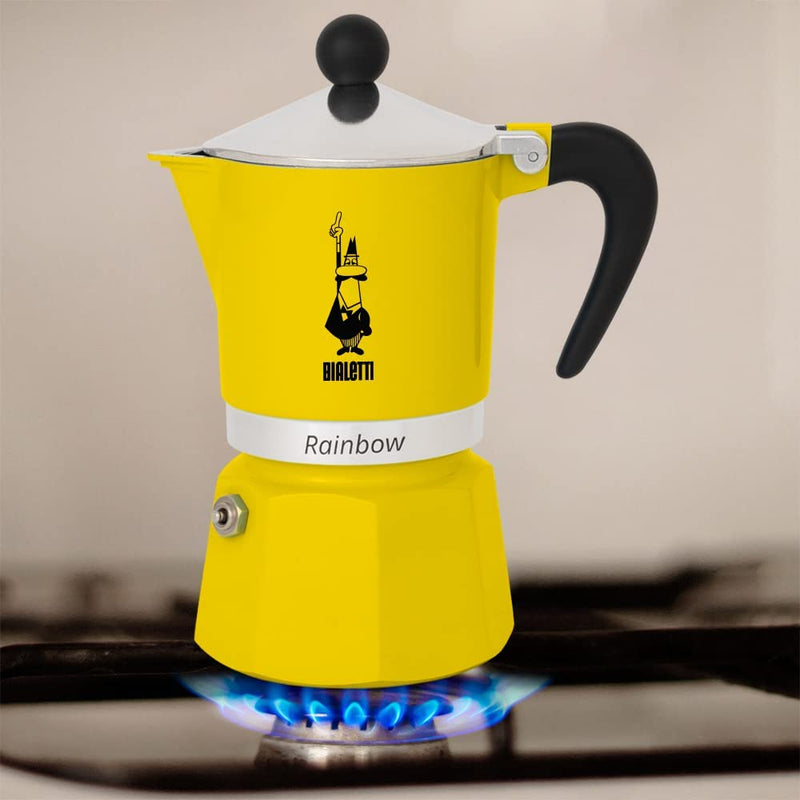 Bialetti 4983 Rainbow Espresso Maker, Yellow