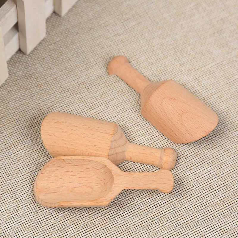 ccHuDE 6 Pcs Mini Wooden Scoops Small Bath Salts Spoon Candy Spoon for Spices Tea Coffee Beans