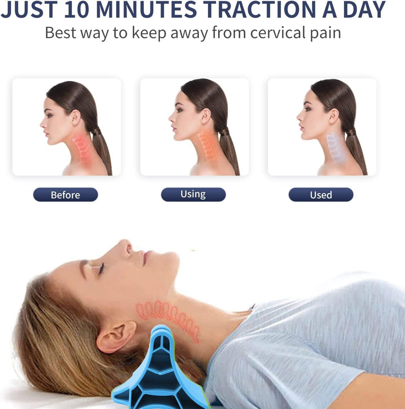 Occipital Release Tool, Portable Cervical Vertebra Suboccipital Release Device, Handheld Deep Muscle Trigger Acupressure Point Massager, Pain Relief for Headache Migraine Neck Shoulders Back (Blue)