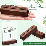 12 Pieces Wood Place Card Holders Wood Sign Holders Table Number Holder Stands Name Card Holder for Wedding Party Events Decoration (Walnut Color,4.6 X 1.1 X 0.9 Inch)