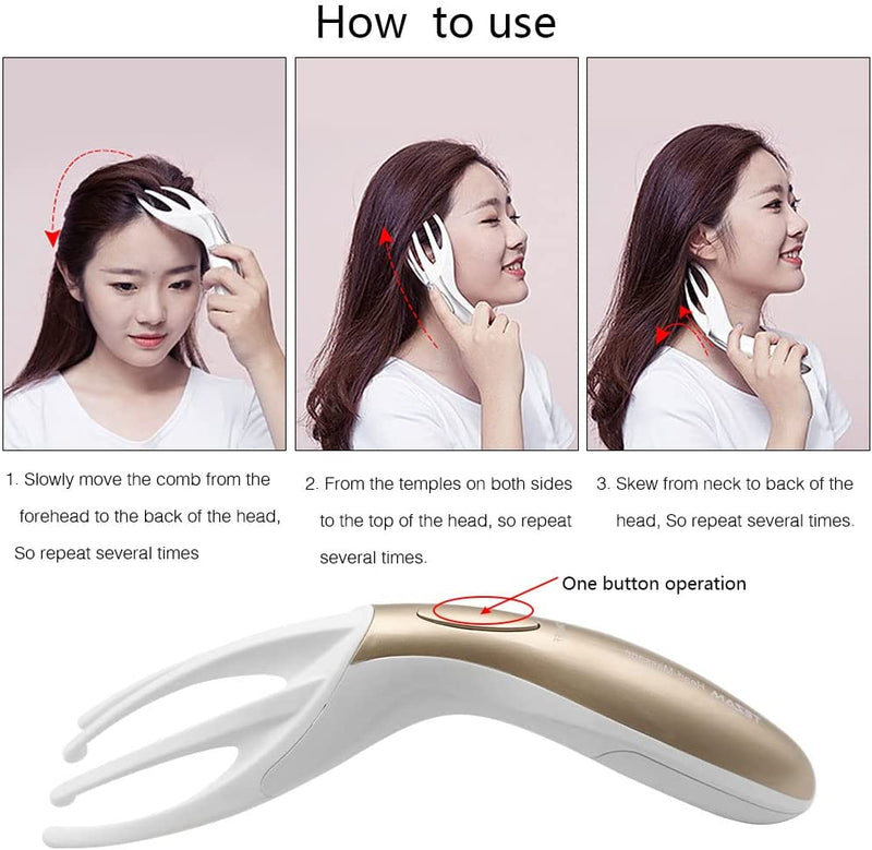 Electric Head Massager Neck Massage Octopus Scalp Stress Relax Spa Therapy Healing, Soft Resin Finger Gripper Claw Electronic Head Spa Vibration Scalp Massage Tool