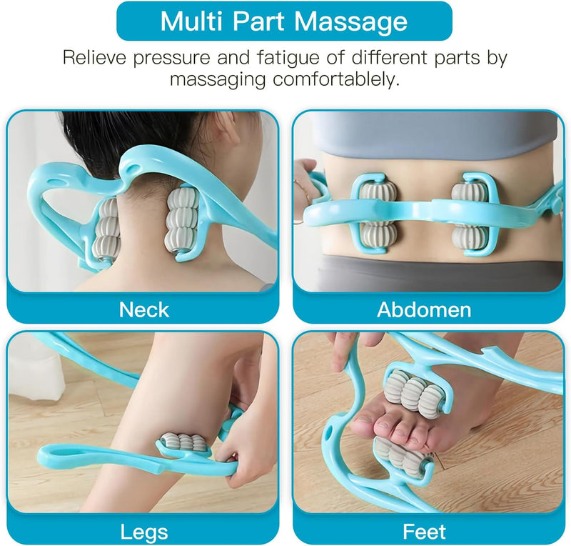 POYNALA Neck Massager Roller, Neck Roller, Neck and Shoulder Handheld Massager with 6 Balls Massage Point, Premium Deep Tissue Relief for Neck, Back, Shoulders, and Legs
