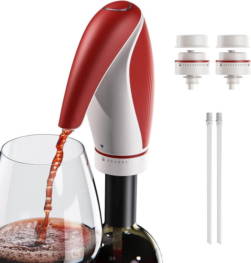 CIRCLE JOY Electric Wine Opener Set 4-in-1 Wine Set with Rechargeable Wine Opener, Rechargeable Wine Aerator Pourer, Foil Cutter and Vacuum Wine Stopper, Gift Set for Wine Lovers, Black