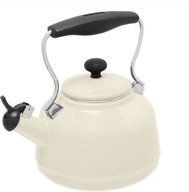 Chantal Tea Kettle, 1.7 QT, Vintage Series, Premium Enamel on Carbon Steel, Whistling, Even Heating & Quick Boil (Chili Red)