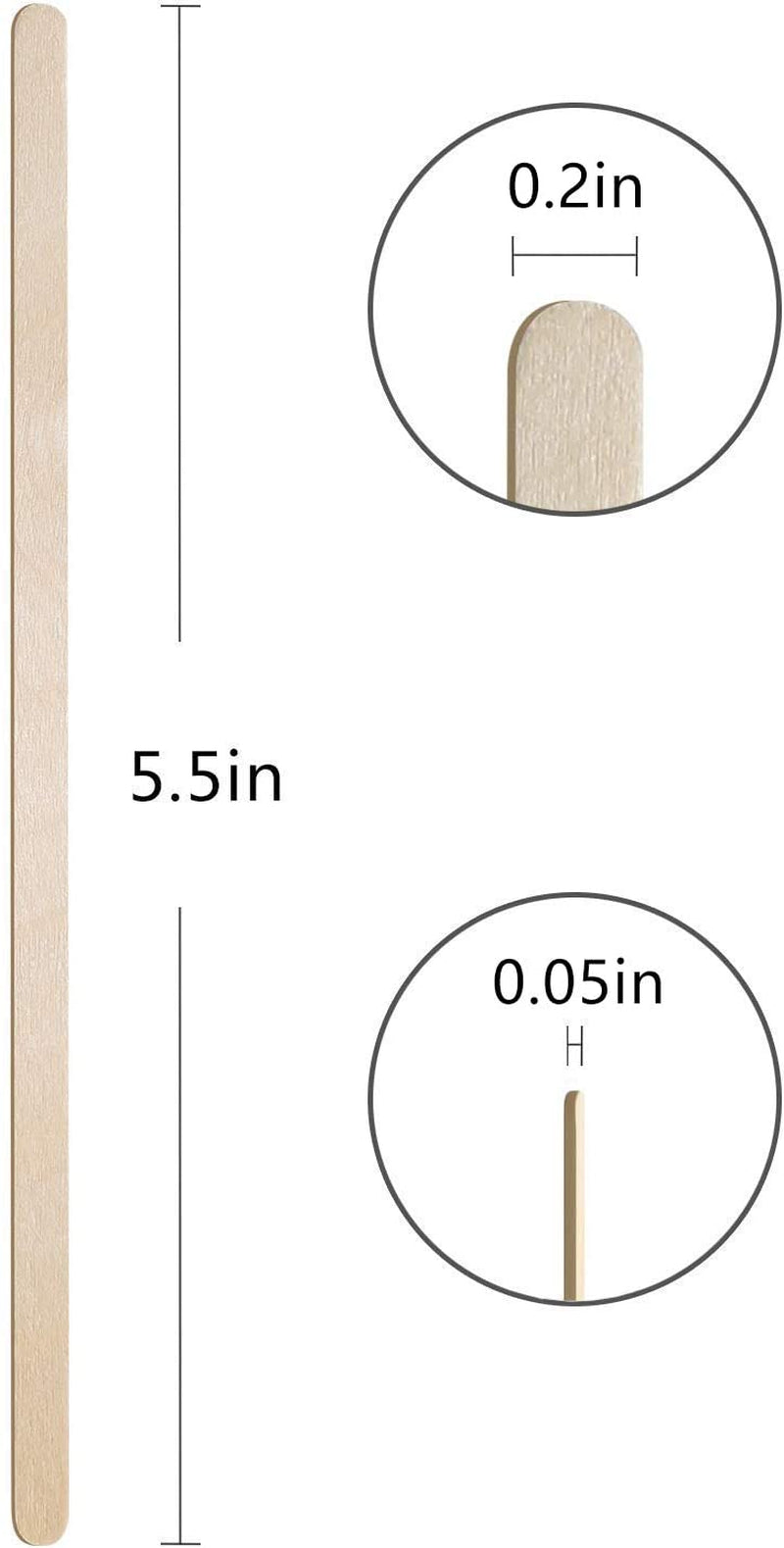 Kivwi Premium Wooden Coffee Stirrers, 5.5 Inches Stir Stick, Box of 500