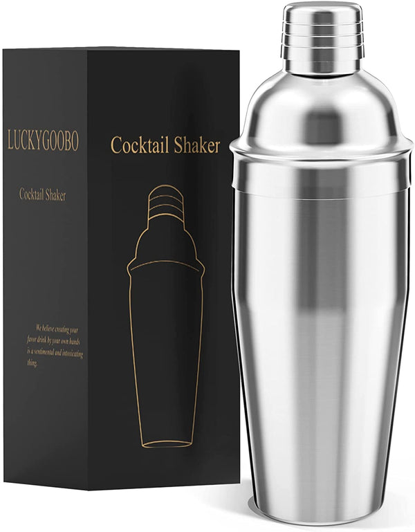 LUCKYGOOBO Cocktail Shaker,24 oz Martini Shaker,Drink Shaker Built-in Strainer,Professional Stainless Steel Margarita Mixer,Bartender Kit Gifts.