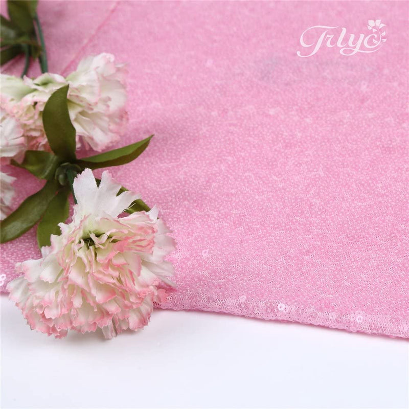 Blush Pink Sequin Tablecloth - 60 X 120 Inches