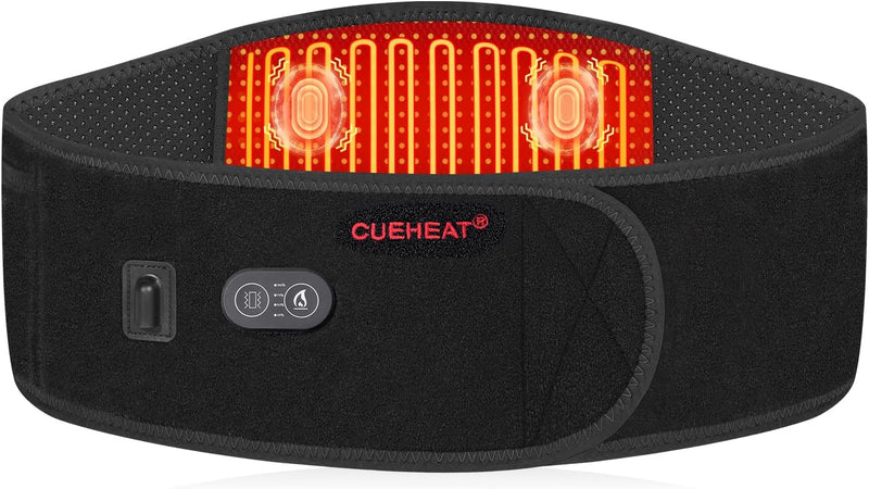 CUEHEAT Heating Pad for Back Pain Relief - Heating Pad Back Brace with Heat and Massage,Heat Belt for Back Pain Relief Belly Lumbar Spine Stomach Arthritis(49inches)