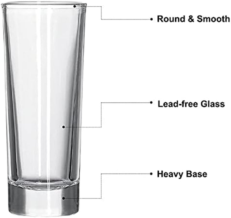 YULEER Shot Glasses, 12 Pack 2oz Clear Heavy Base Shot Glasses Set, Shot Glass for Spirits & Liquors