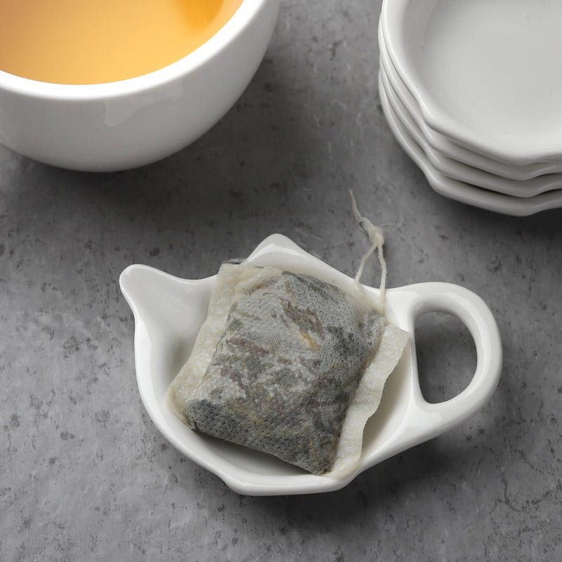 Tea Bag Holder for Used Tea Bag Teapot Shaped Tea Bag Coasters - Keep Your Tea Time Tidy and Organized with Tea Bag Saucers Set of 6