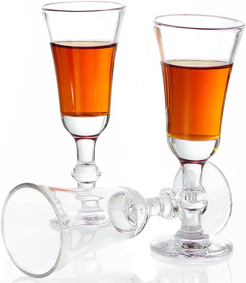 Srgeilzati Cordial Glasses Shot Glasses with Stem,Limoncello Glasses | Port glasses 1.0 oz (Set of 6)