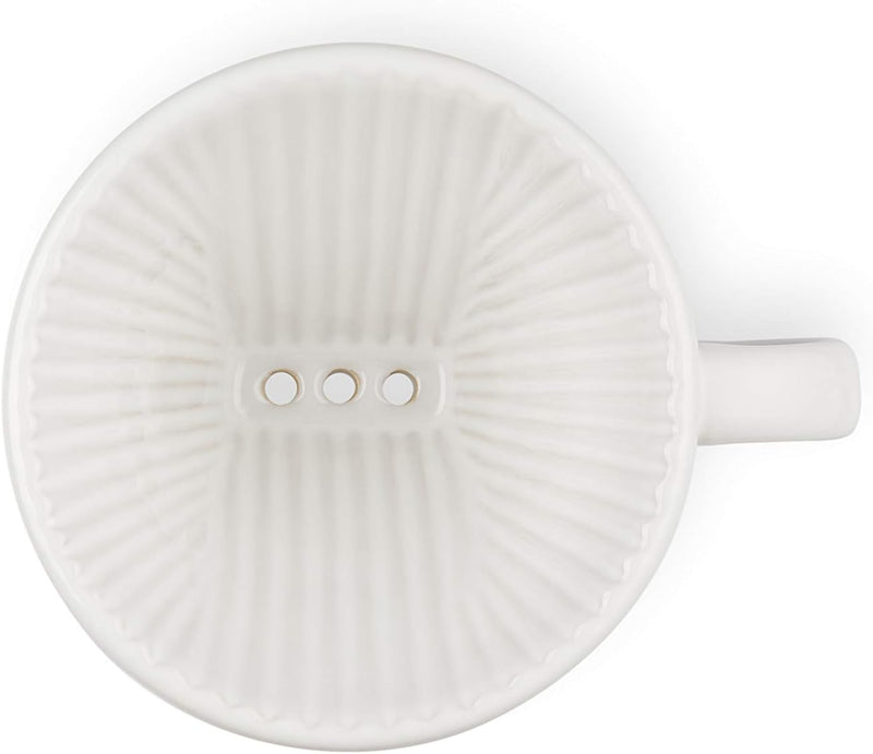 Le Creuset Stoneware Pour Over Coffee Cone, 3.25", White