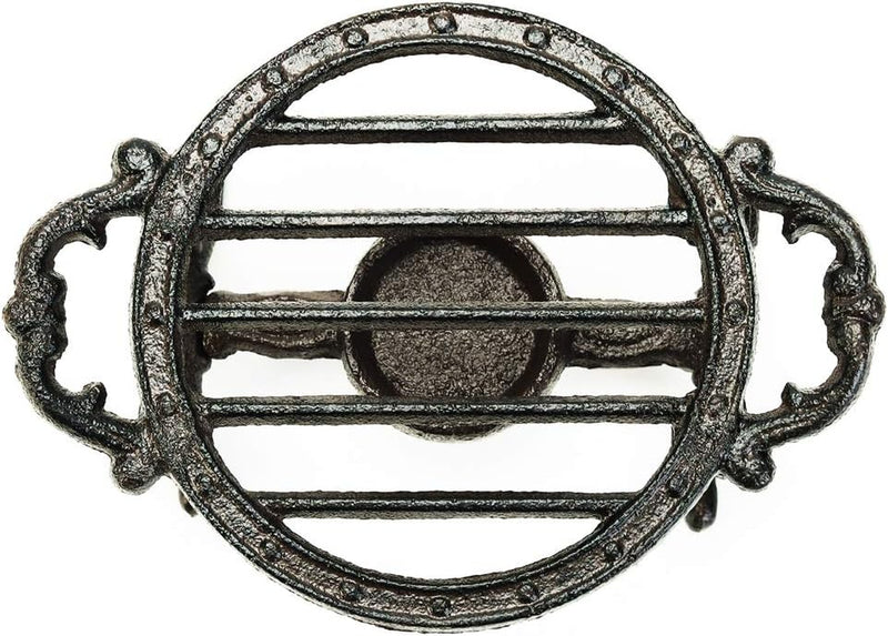 Sungmor Cast Iron Teapot Warmer Dish Cups Heater Pot Trivet - Rustic & Graceful Pattern Design with Tealight Holder - Heavy Duty & Decorative Candle Holder Stands for Heat Food Coffee Milk or Tea