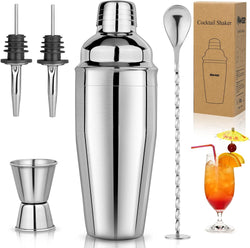 Cocktail Shaker 25oz Martini Shaker Bar Shaker Drink Shaker Bar tools with Built-In Strainer for Bartender, Professional 18/8 Stainless Steel Margarita Mixer for Mixed Drinks