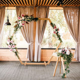 Wooden Wedding Arch Stand: Heavy Duty Wedding Arbor Frame with Sturdy Base - Hexagon Archway Backdrop Stand for Indoor Outdoor Party Ceremony Decorations - Garden Climbing Flower Arched Support