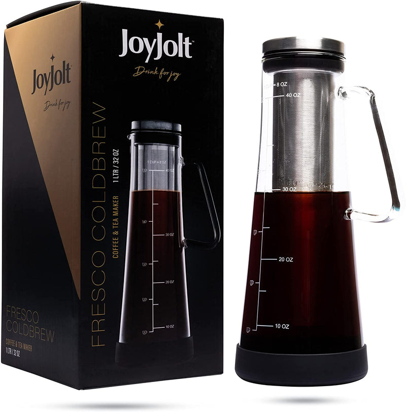 JoyJolt Star Wars Cold Brew Coffee Maker. 32oz/1L Cold Coffee Brewer and Infuser Filter. Glass Iced Coffee Maker Ice Tea Maker Cold Brew Pitcher. Star Wars Gift and Star Wars Kitchen Accessories