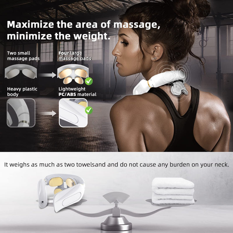 Neck Massager with Heat, Portable Electric Neck Massager, Neck Massage, 3 Model 15 Levels Smart Neck Massager for Pain Relief Deep Tissue