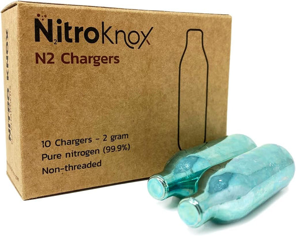 Nitroknox N2 Chargers for Nitro Cold Brew Coffee 10 Pack Non-threaded Pure Nitrogen Cartridges