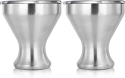 JILLMO Martini Glass, Insulated Stainless Steel Margarita Glass with Lid, Set of 2