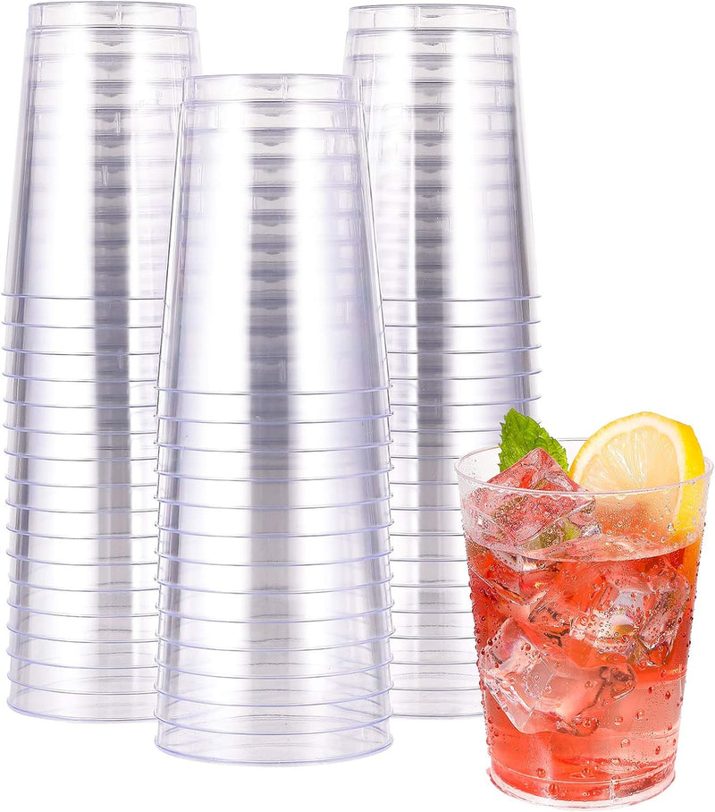 5 oz 100 Pack Small Clear Disposable Cups, Clear Plastic Cups, Disposable Plastic Shot Glasses for Parties, Plastic Cocktail Glasses, Wedding Tumblers, Perfect for Halloween Thanksgiving Christmas